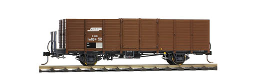 074-9451115 - 0m - Holzwand-Hochbordwagen E 6635 dunkelbraun, RhB, Ep. IV - FORMNEUHEIT